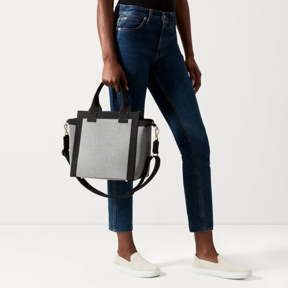 Rothy's The Handbag Satchel Crossbody Bag in Grey Mist